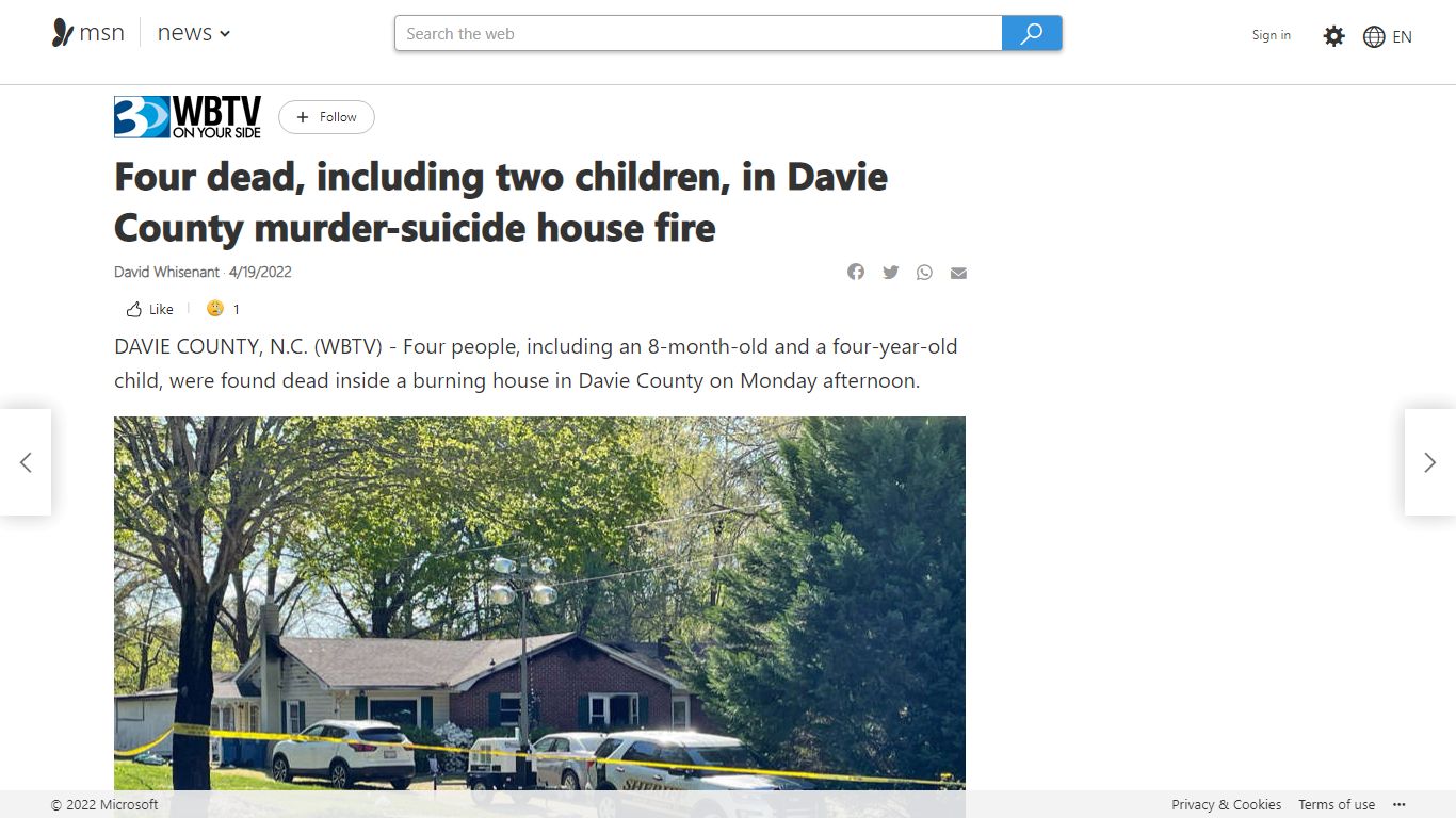 Four dead, including two children, in Davie County murder-suicide house ...